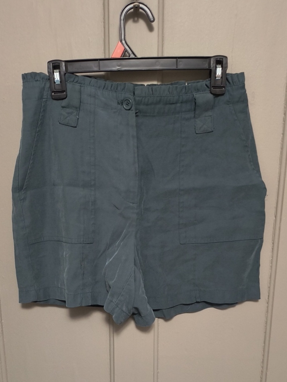 Nine West Slate Blue Elastic-Waist Bermuda Shorts